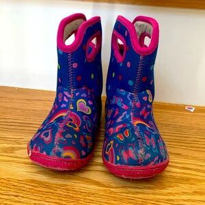 Bogs Kids' Blue and Pink Rain Boots